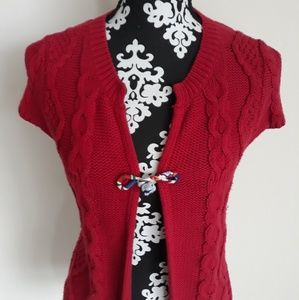 Free People Red Open Front Cardigan Size Medium.